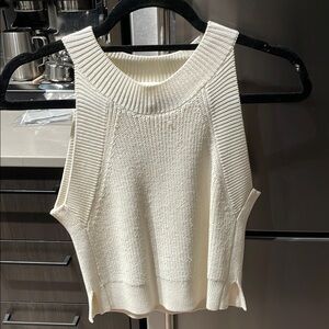 Cream Sleeveless Knit Top